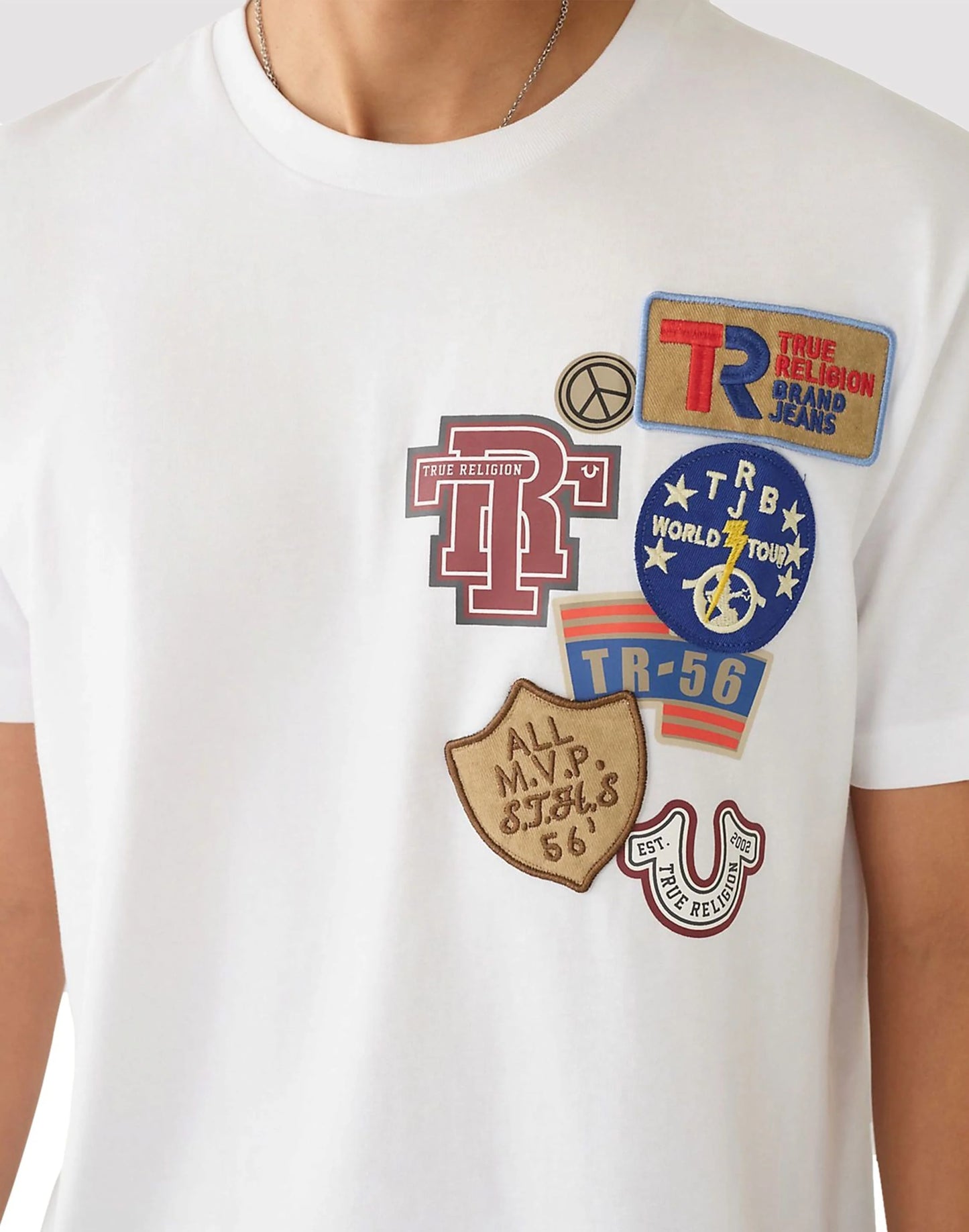 T-shirt blanc pour homme avec écusson universitaire