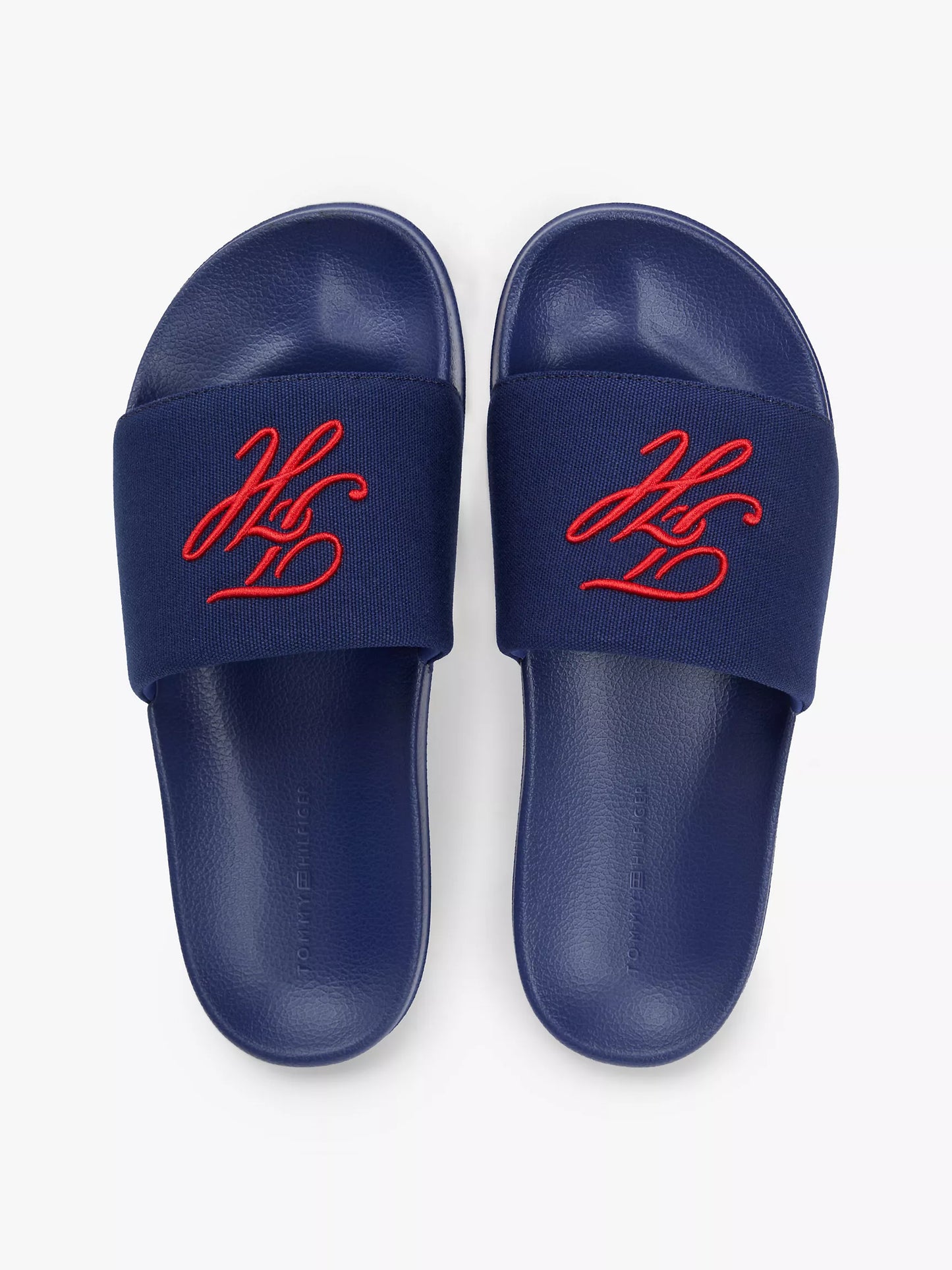 Claquettes de piscine en toile à monogramme script