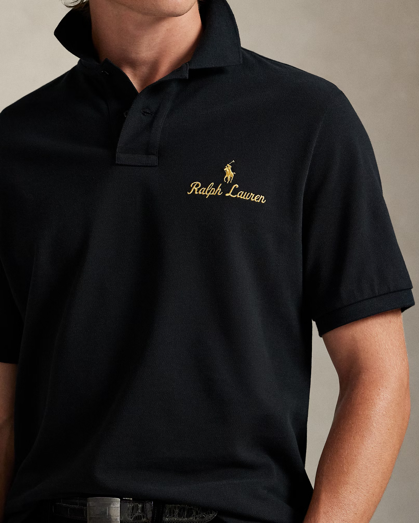 Polo mesh Classic Fit noir