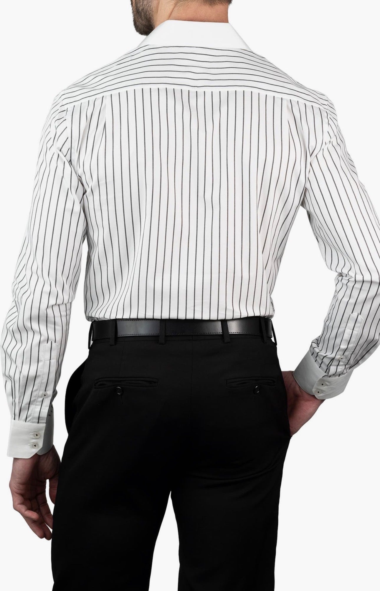 Chemise habillée en coton à rayures coupe ajustée