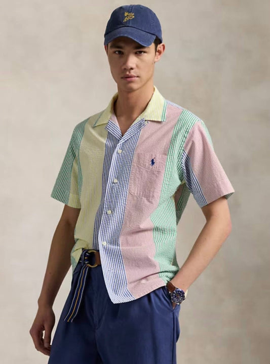 Chemise Seersucker rayée Classic Fit pour homme