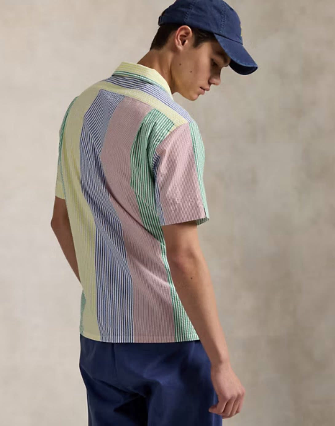 Chemise Seersucker rayée Classic Fit pour homme