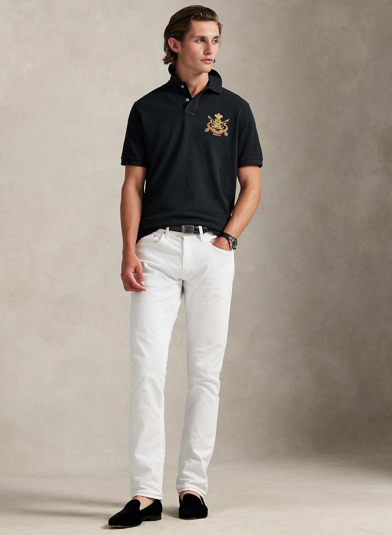 Polo en maille Classic Fit avec écusson