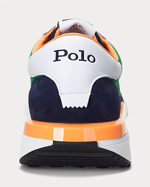 Baskets Train 89 bleu marine, vert et orange