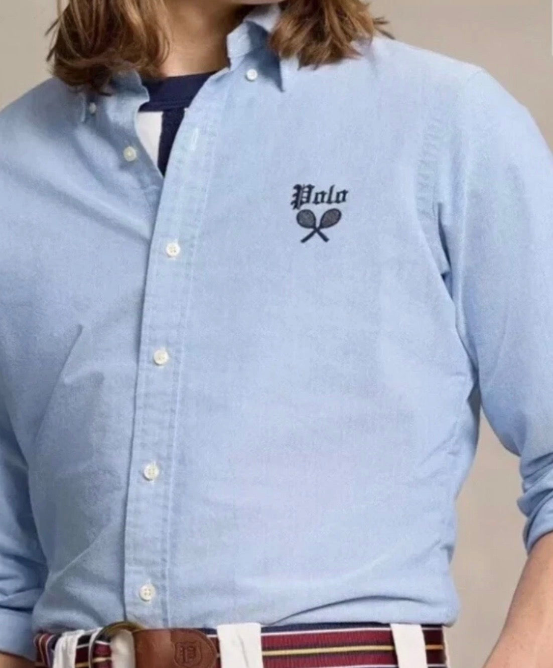 Chemise Oxford brodée P-Wing – Coupe classique