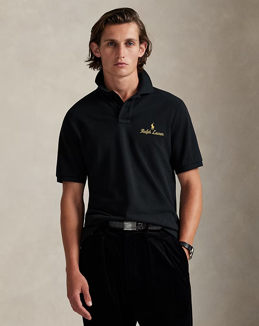 Polo mesh Classic Fit noir