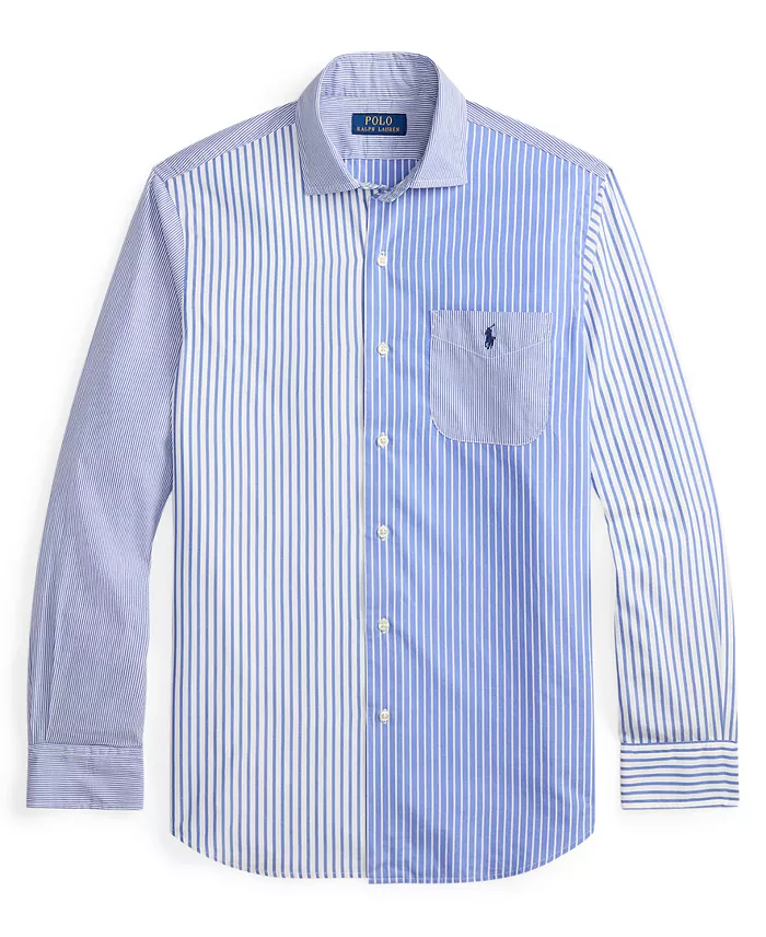 Chemise fantaisie rayée en popeline pour homme – Coupe classique