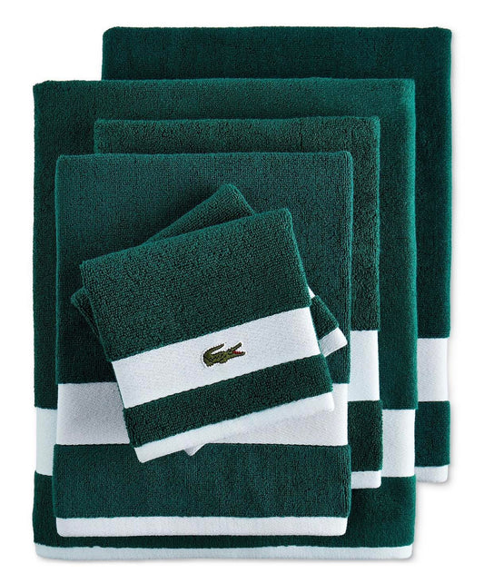 Ensemble de 6 serviettes de bain en coton avec logo Heritage Sport à rayures".