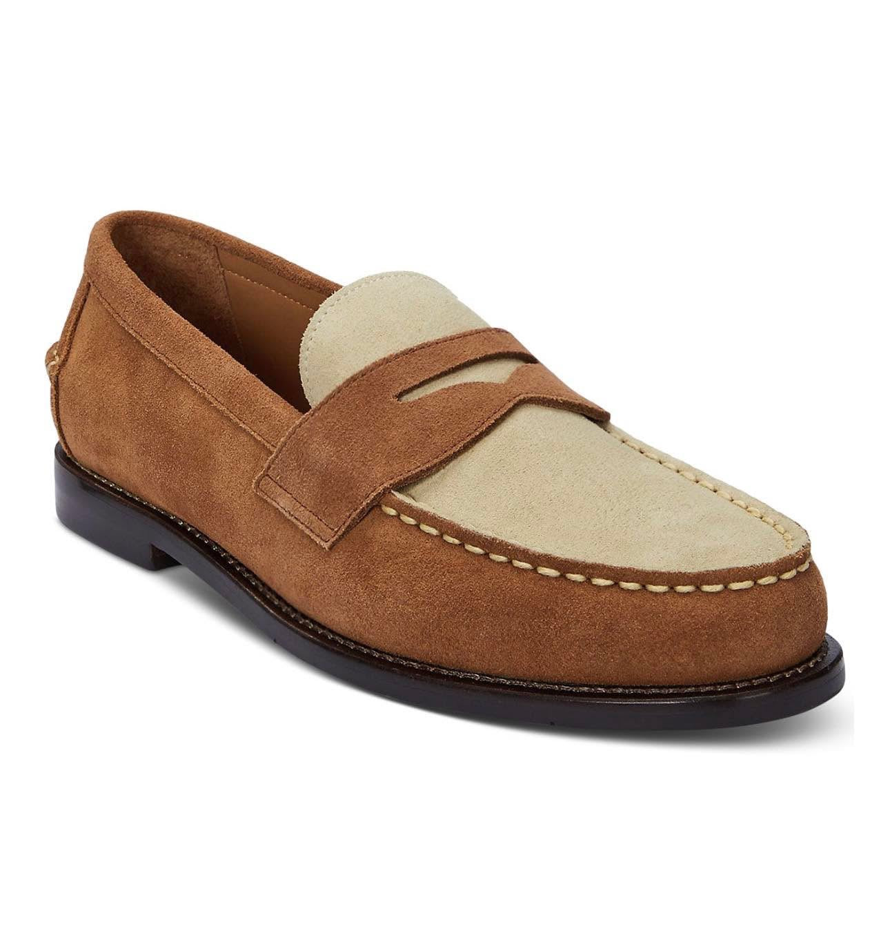 Mocassins Penny Alston en daim bicolore marron