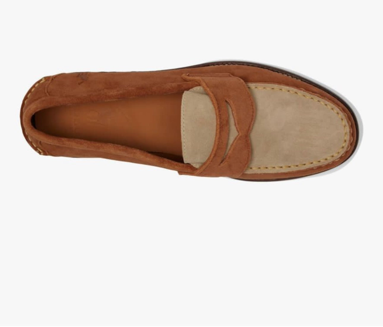 Mocassins Penny Alston en daim bicolore marron