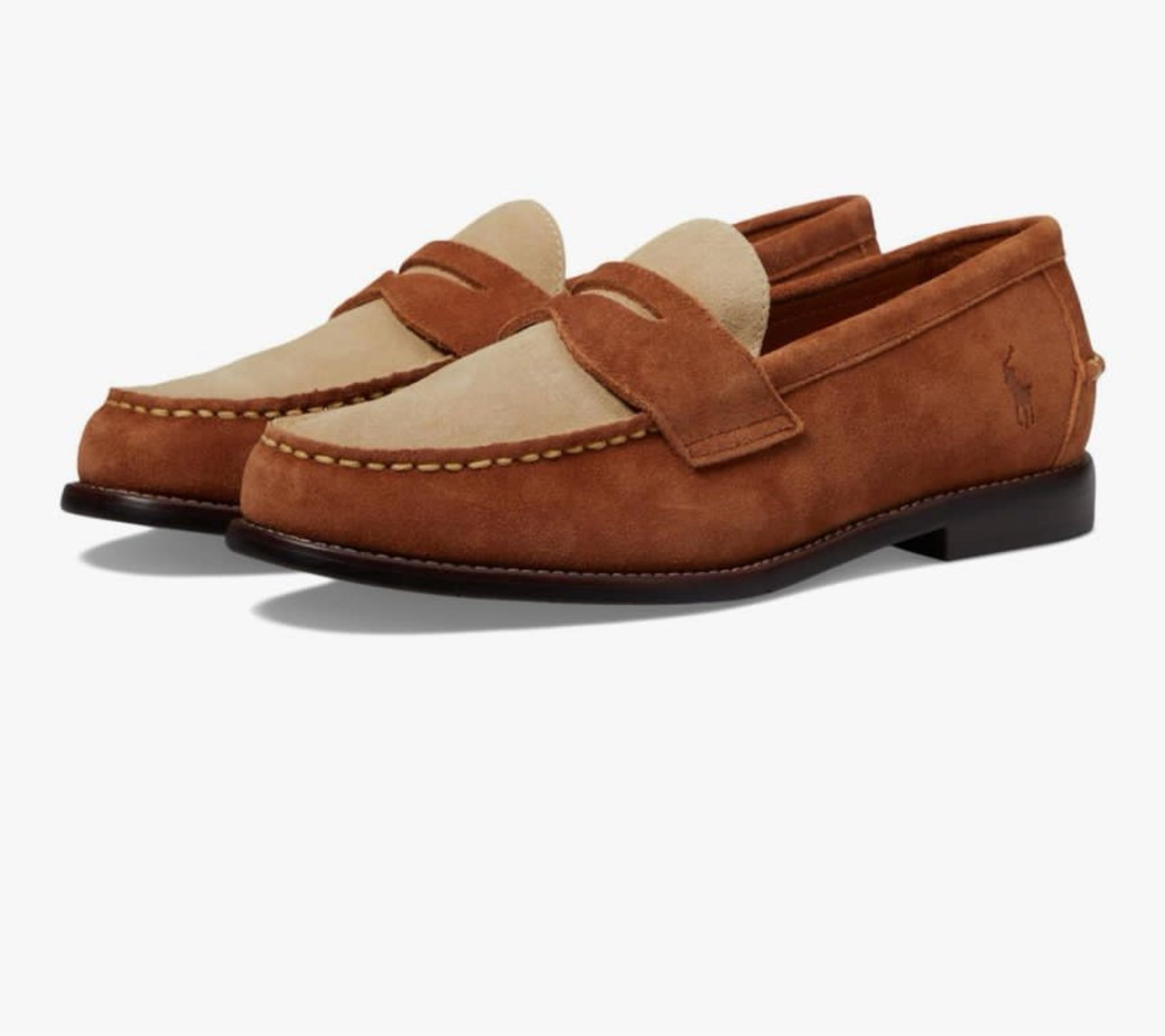 Mocassins Penny Alston en daim bicolore marron