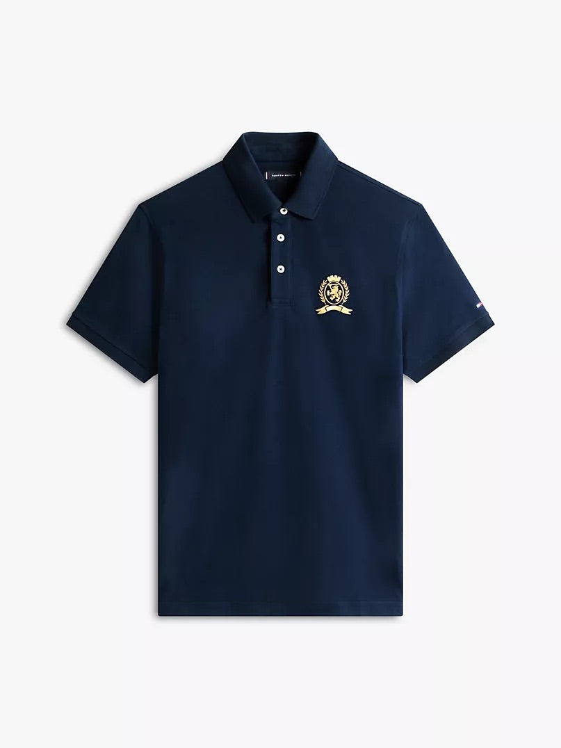Polo en piqué à coupe régulière avec logo écusson