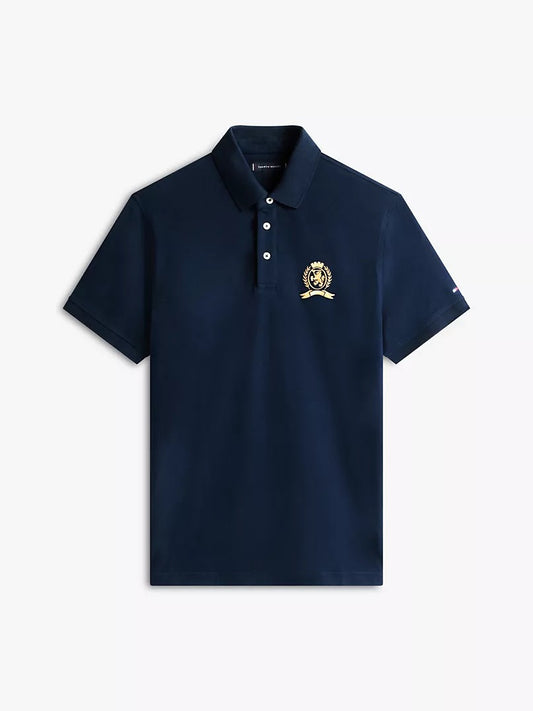 Polo en piqué à coupe régulière avec logo écusson