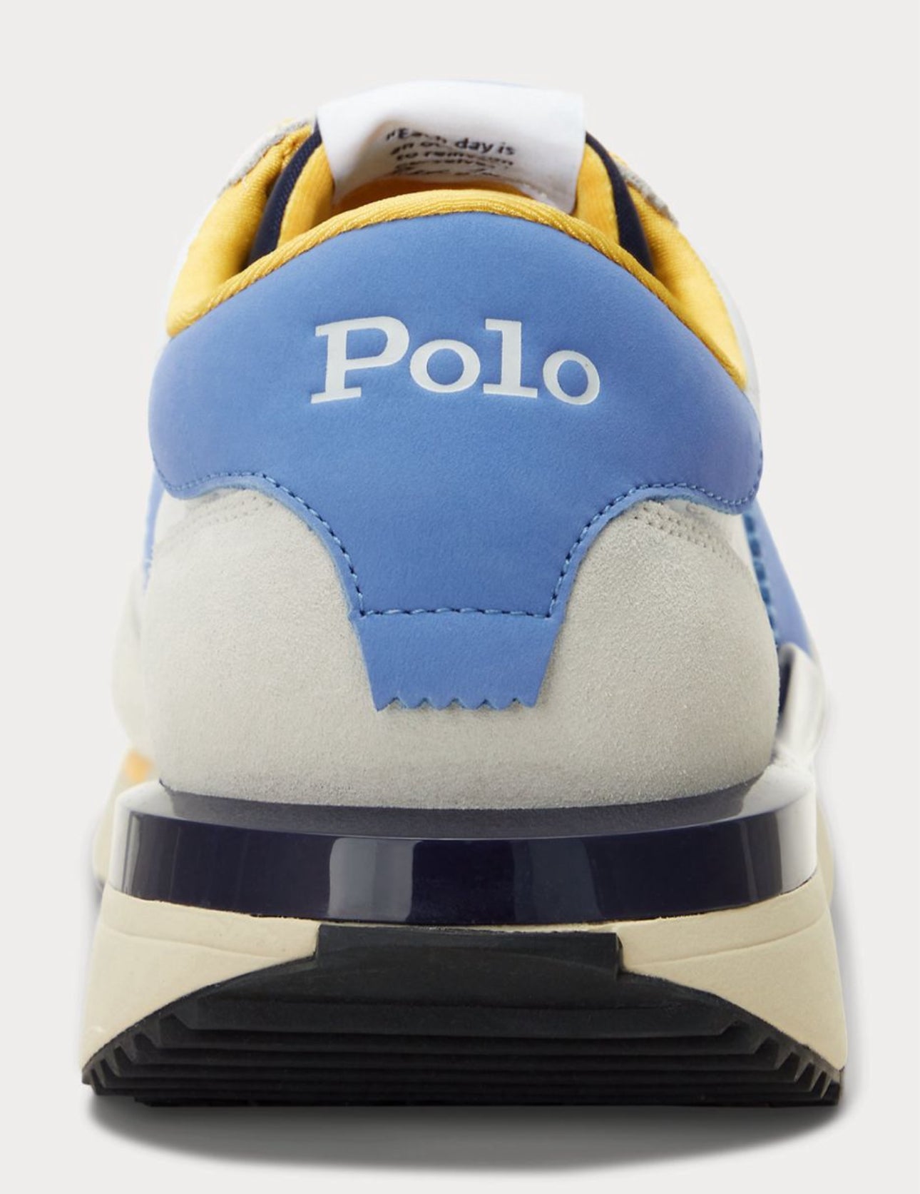 Baskets Train 89 de course à détails côtelés noirs - Blanc-Jaune