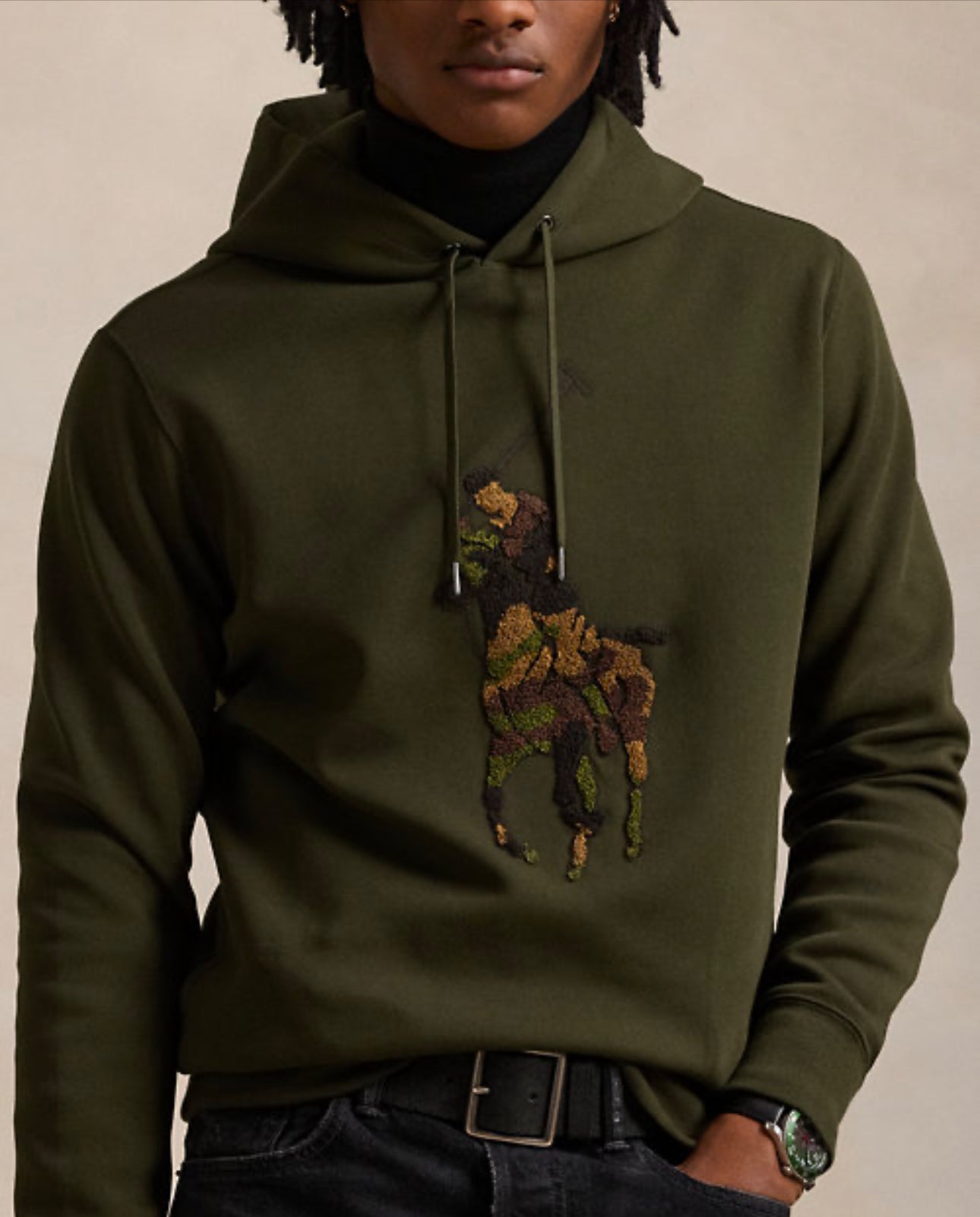 Sweat  à  capuche Big Pony Camouflage – Maille Double