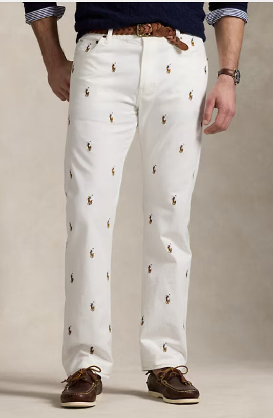 Jean Sullivan Slim Fit à Pony multicolore Blanc