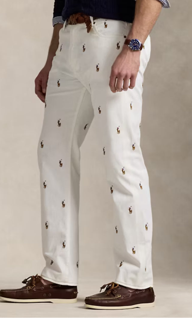 Jean Sullivan Slim Fit à Pony multicolore Blanc