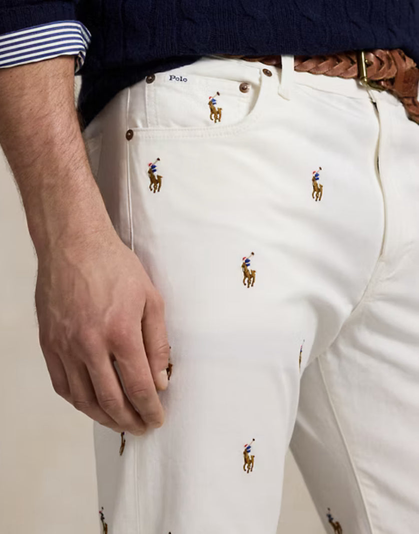 Jean Sullivan Slim Fit à Pony multicolore Blanc