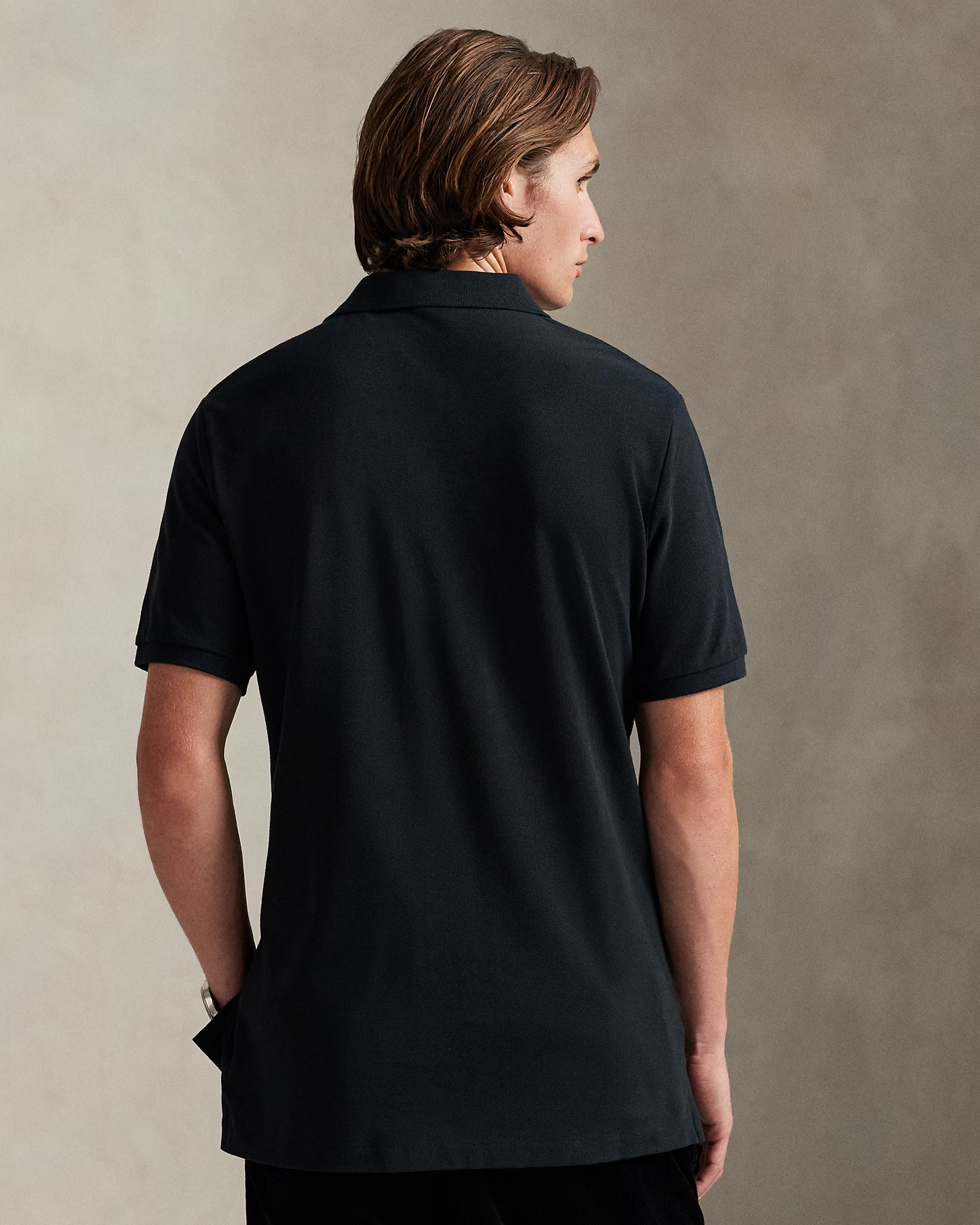 Polo mesh Classic Fit noir