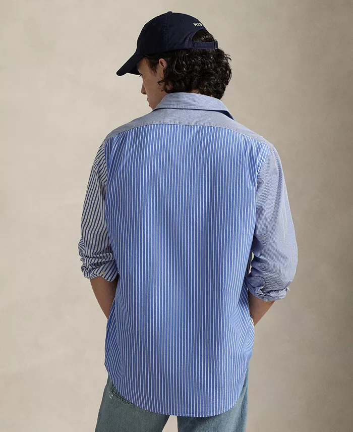 Chemise fantaisie rayée en popeline pour homme – Coupe classique