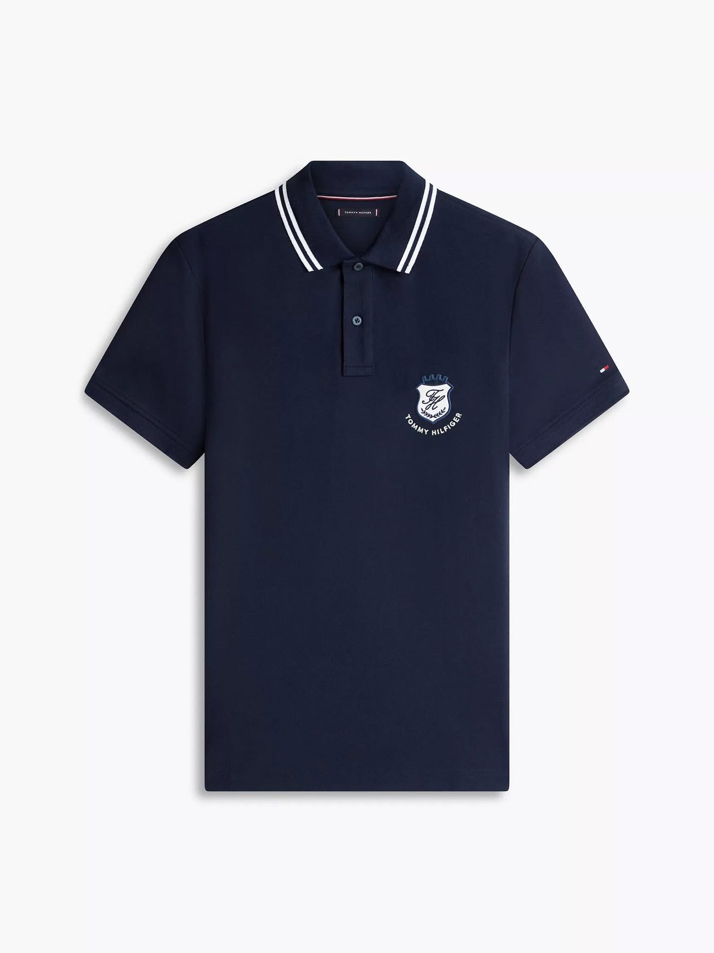 Polo en piqué avec monogramme et écusson, coupe régulière