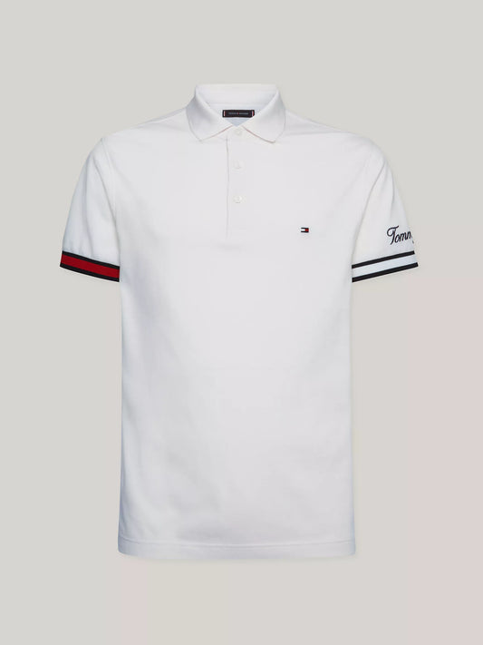 Polo coupe slim avec poignets à liseré drapeau