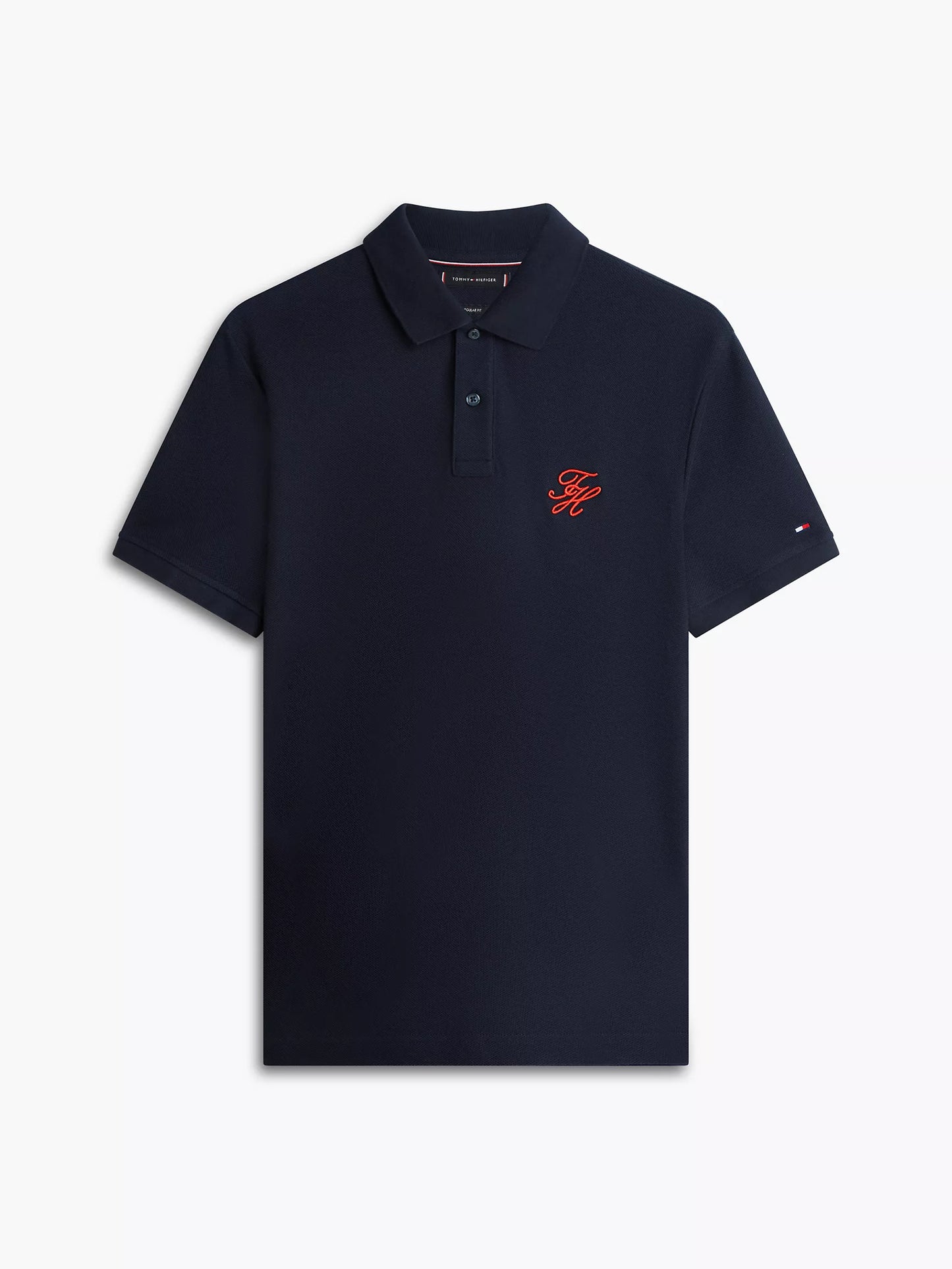 Polo en piqué à monogramme script coupe classique