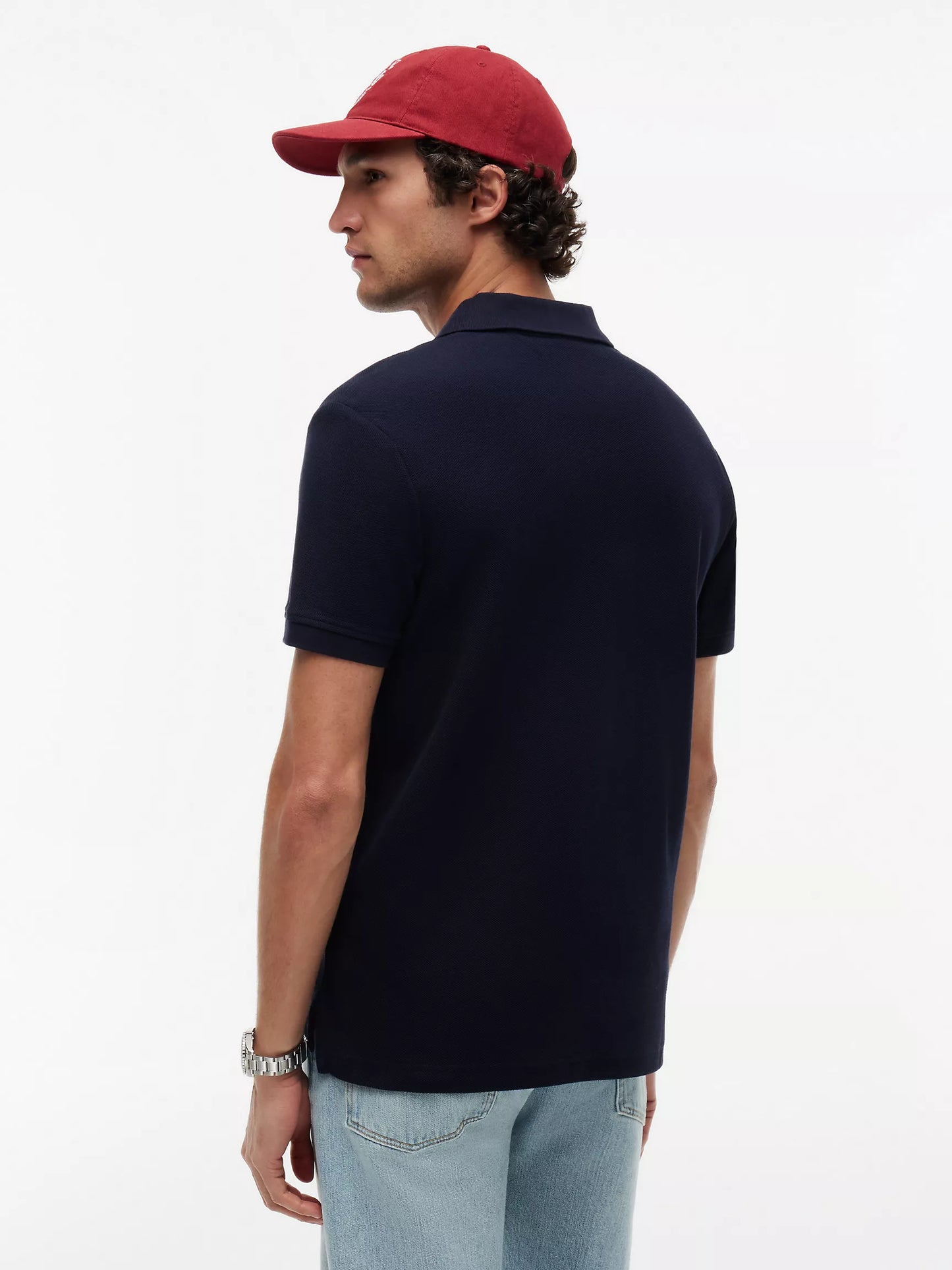 Polo en piqué à monogramme script coupe classique