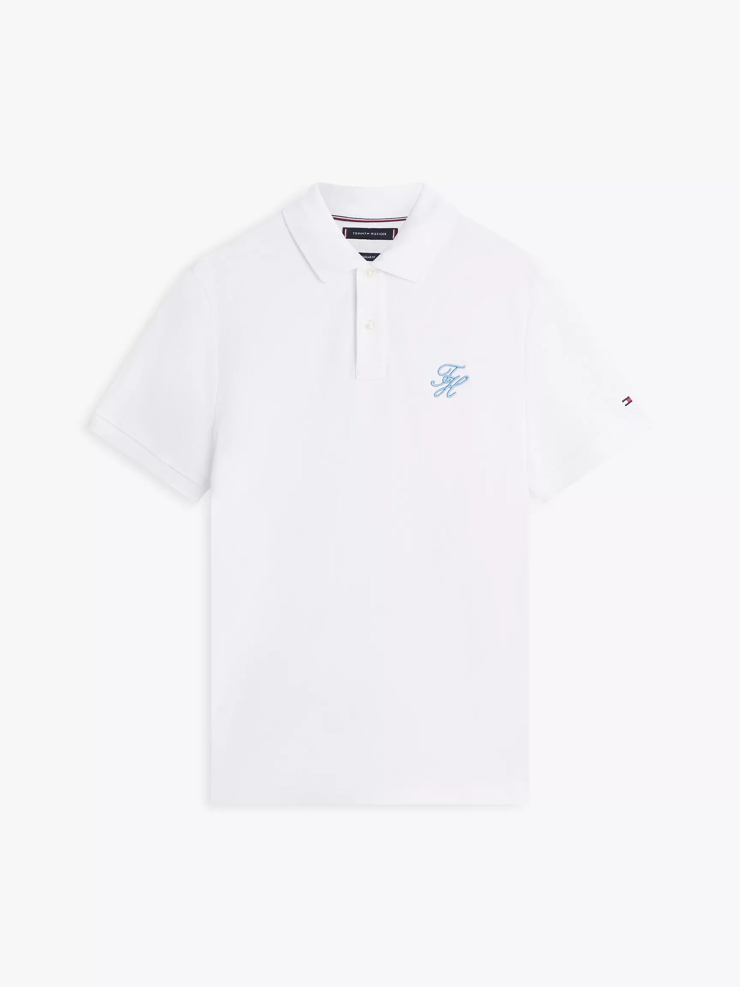 Polo en piqué à monogramme script coupe classique