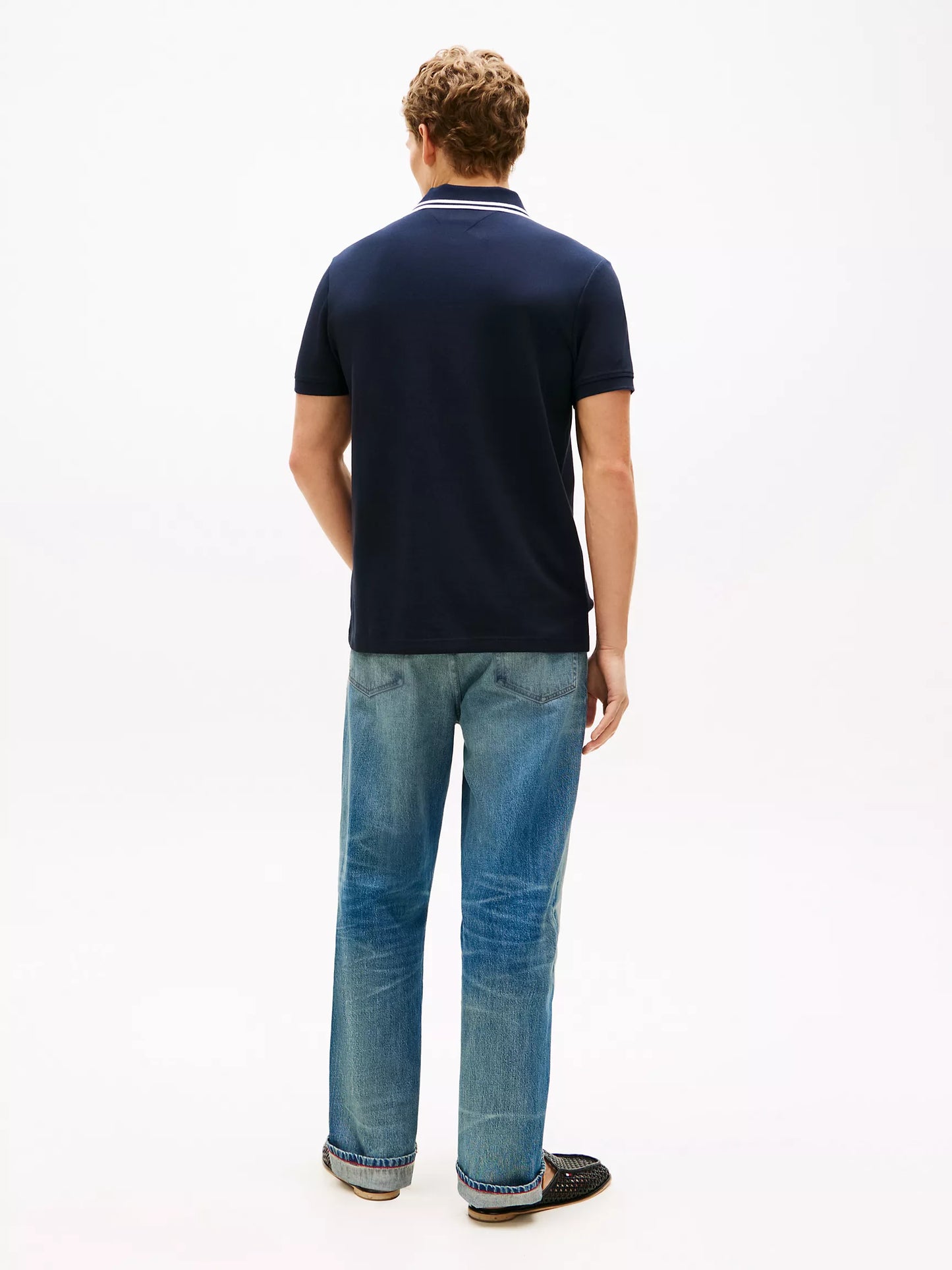 Polo en piqué avec monogramme et écusson, coupe régulière