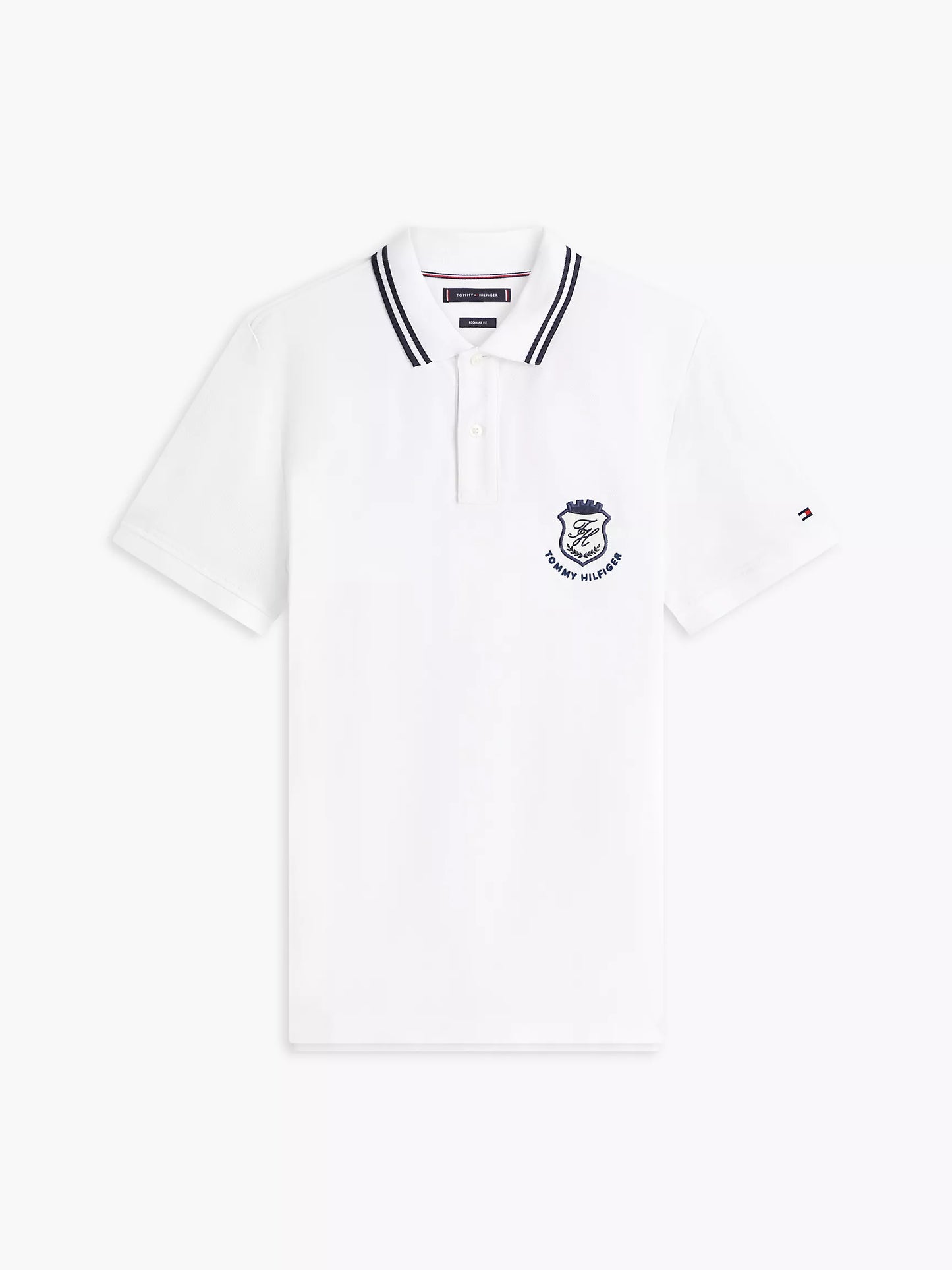 Polo en piqué avec monogramme et écusson, coupe régulière