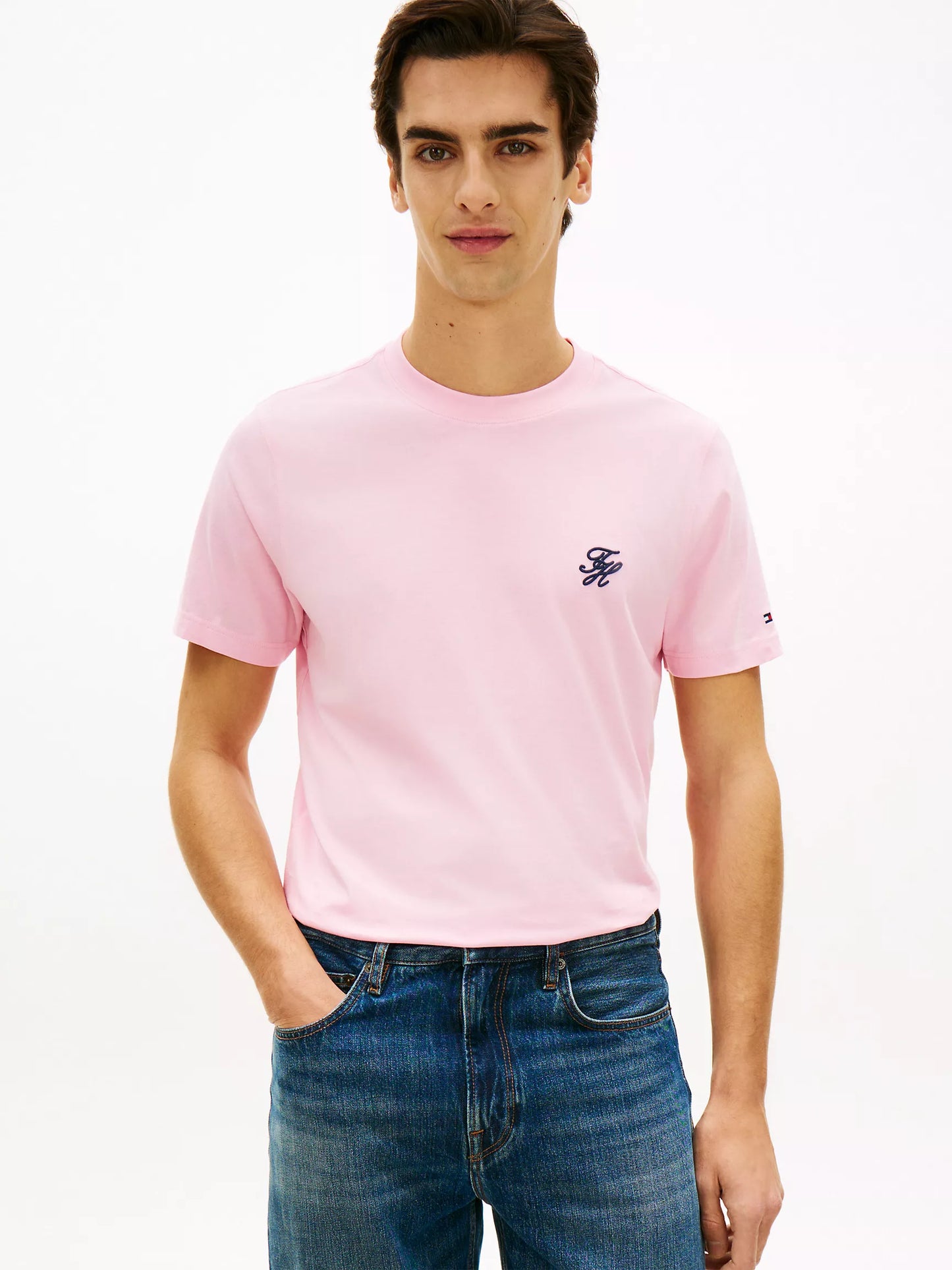 T-shirt à monogramme script brodé