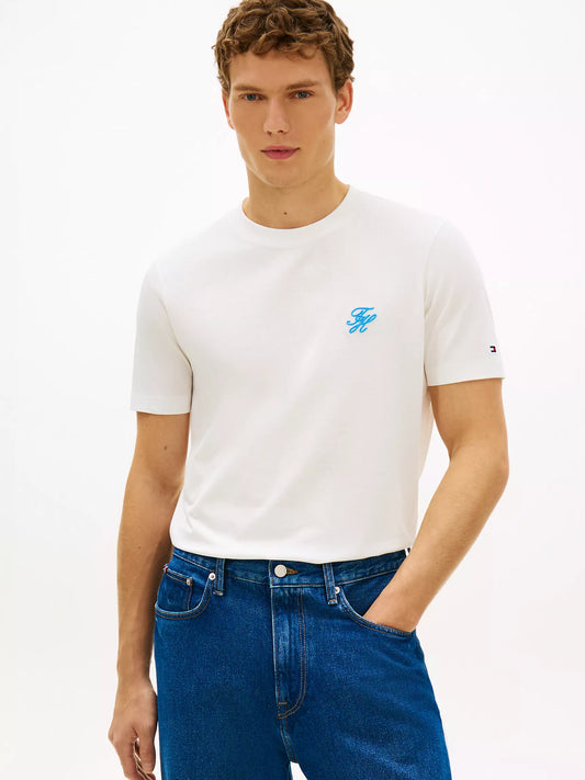 T-shirt à monogramme script brodé
