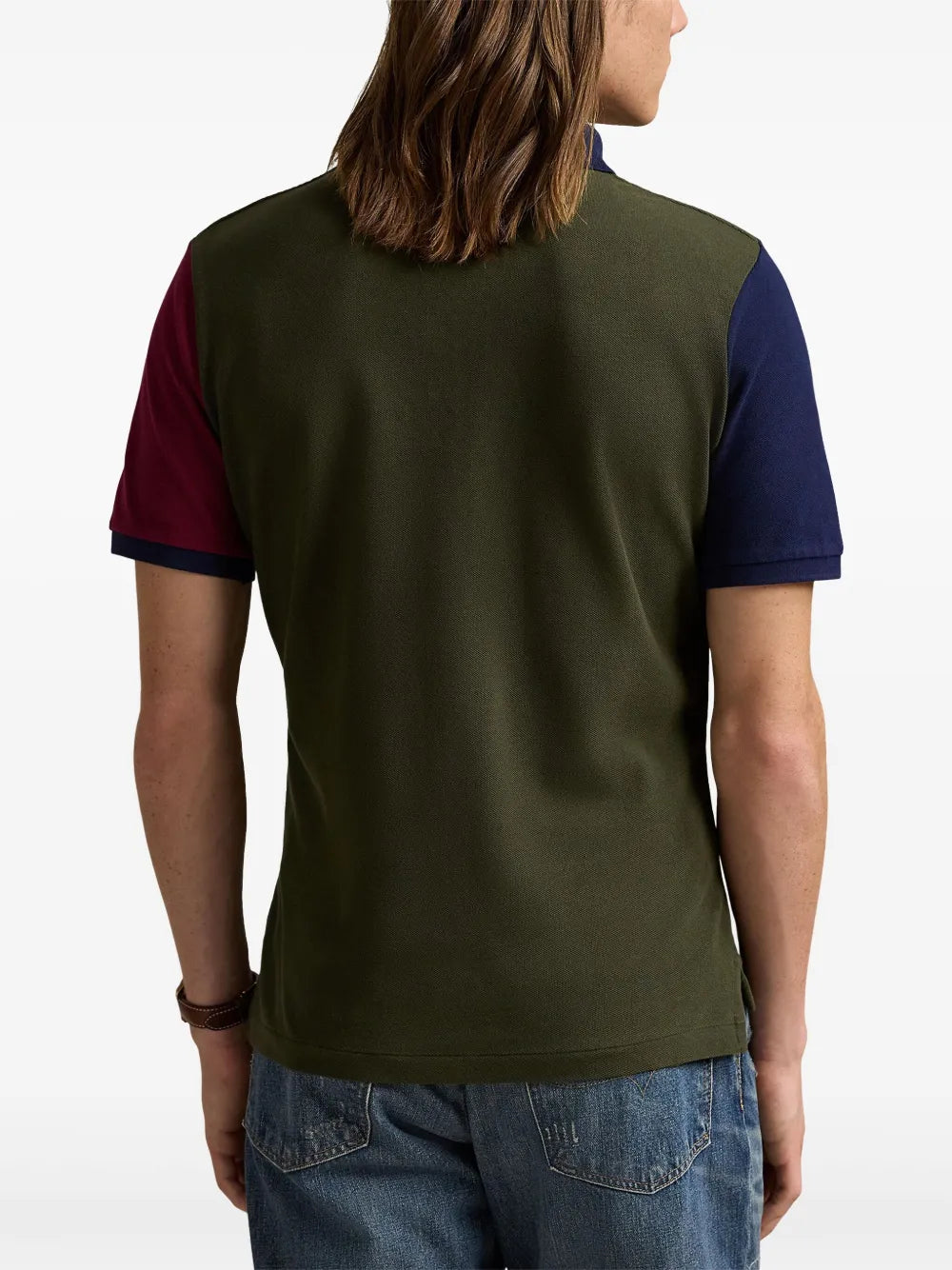Polo homme coupe Custom Slim Fit avec logo Big Pony en cuir
