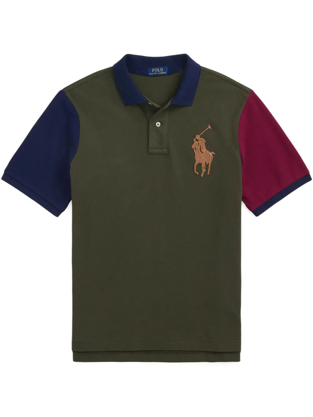Polo homme coupe Custom Slim Fit avec logo Big Pony en cuir