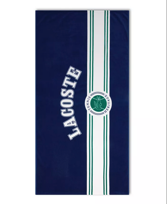 Lacoste Maison Serviette de plage en coton Lacoste avec écusson emblématique