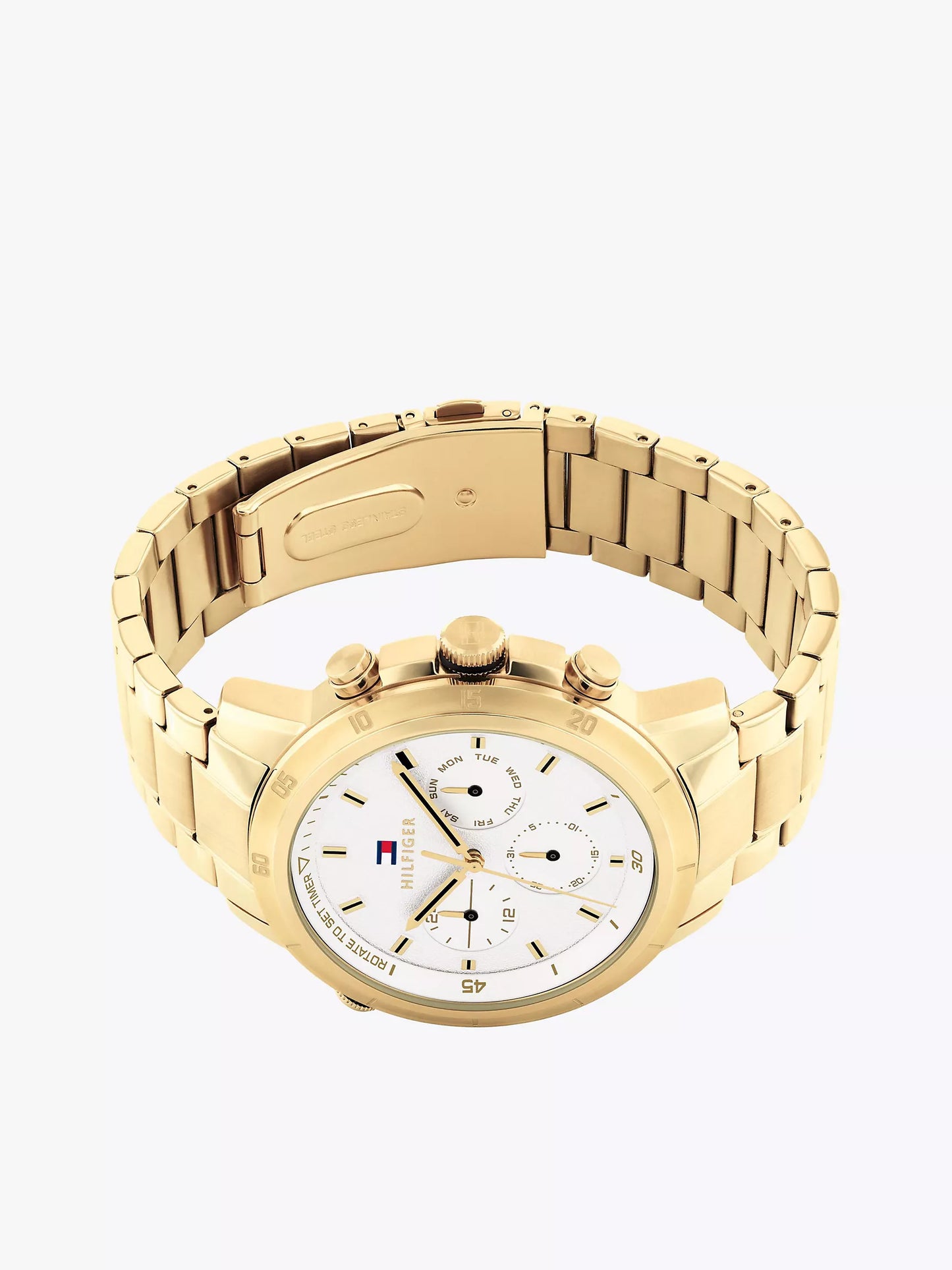 Montre décontractée avec bracelet plaqué or