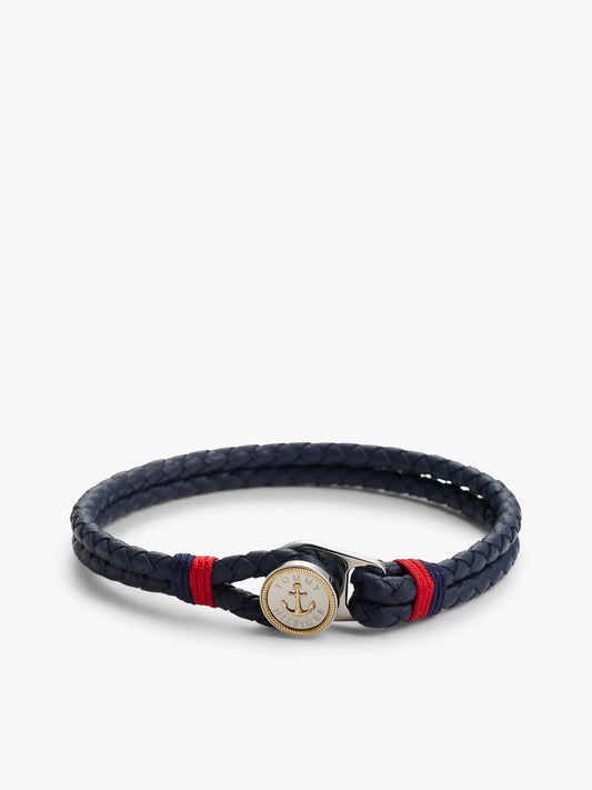 Bracelet nautique tressé en cuir Tommy Hilfiger