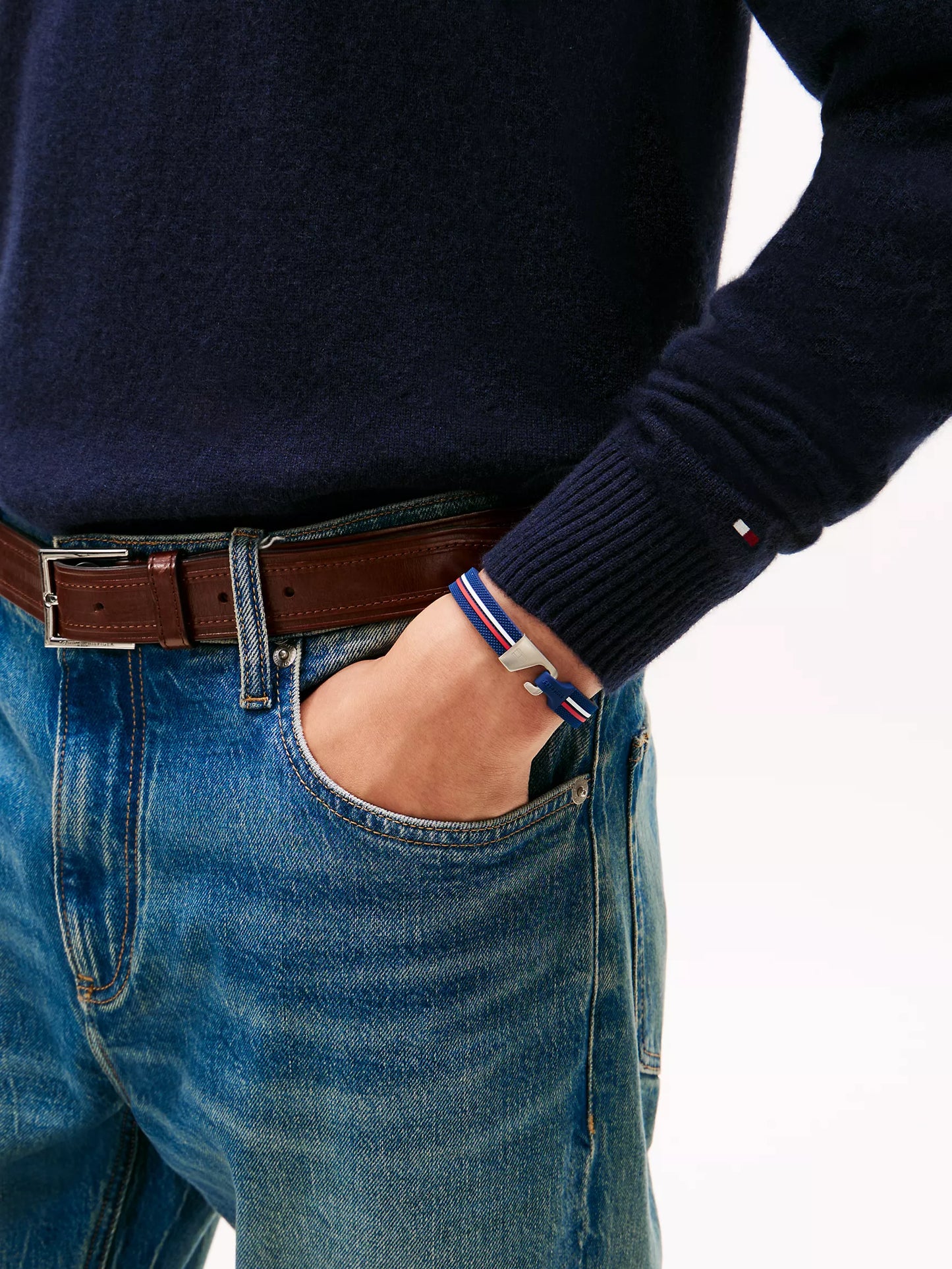 Bracelet en silicone à rayures signature