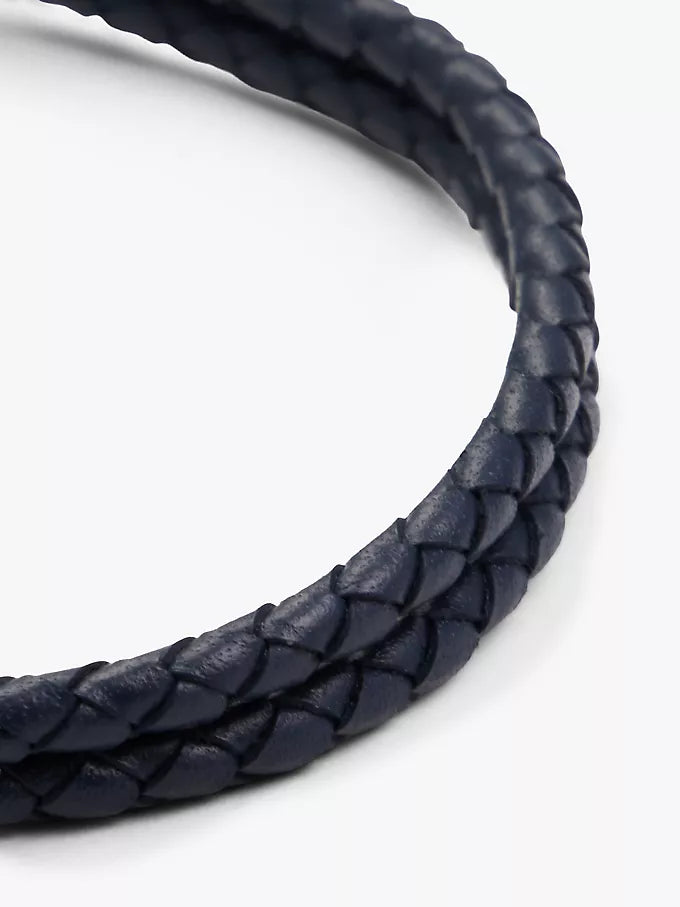 Bracelet en cuir tressé Navy