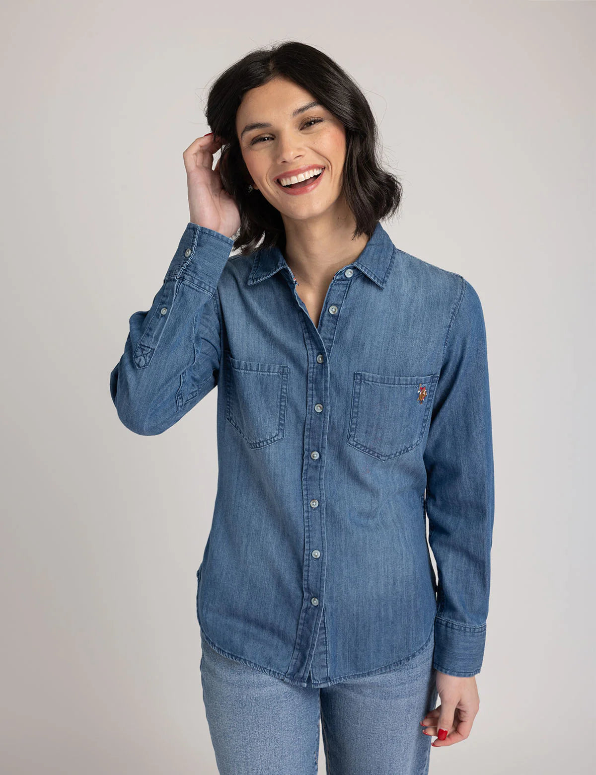 Chemise en jean manches longues