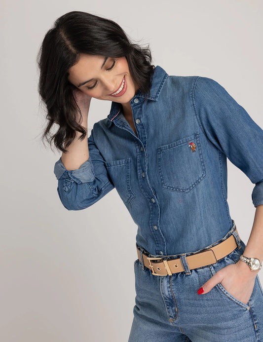 Chemise en jean manches longues