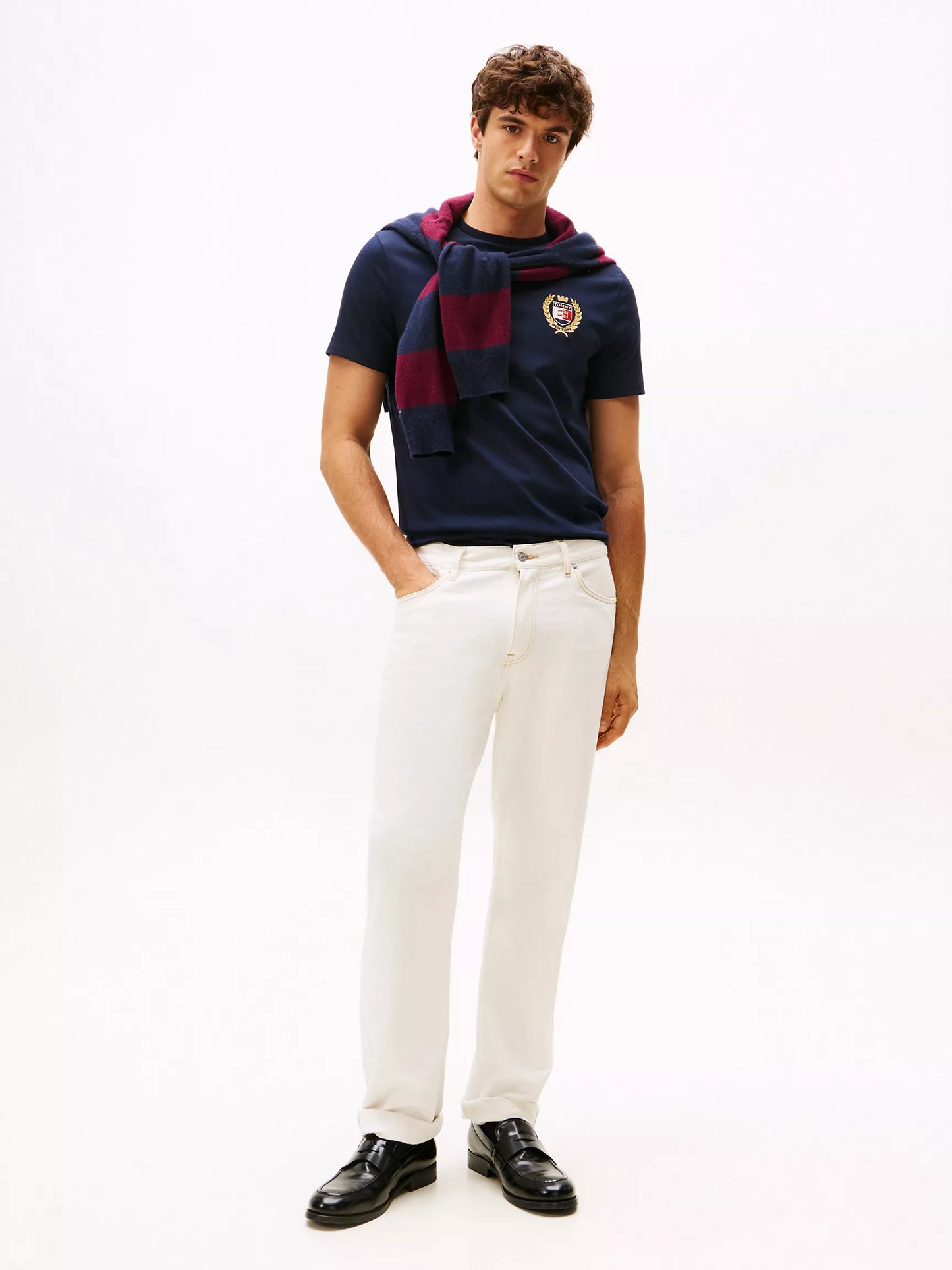 T-shirt en coton interlock à logo feuille de laurier