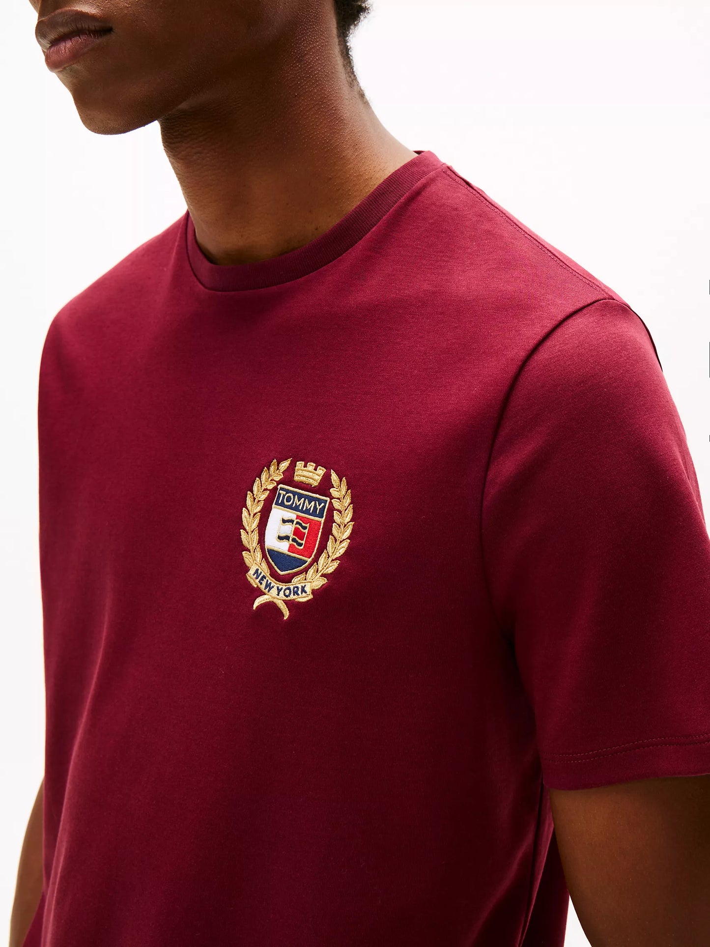 T-shirt en coton interlock à logo feuille de laurier