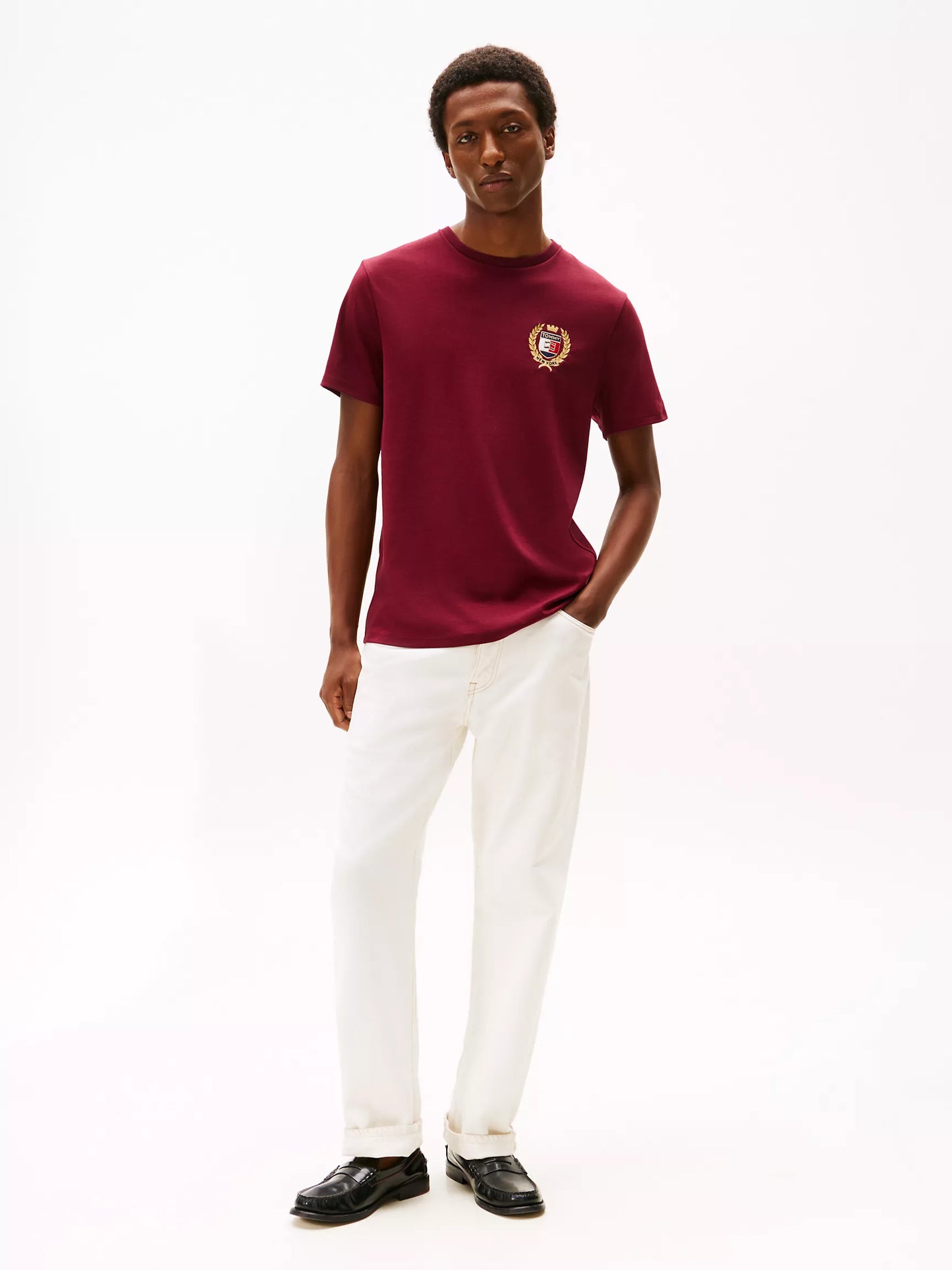 T-shirt en coton interlock à logo feuille de laurier