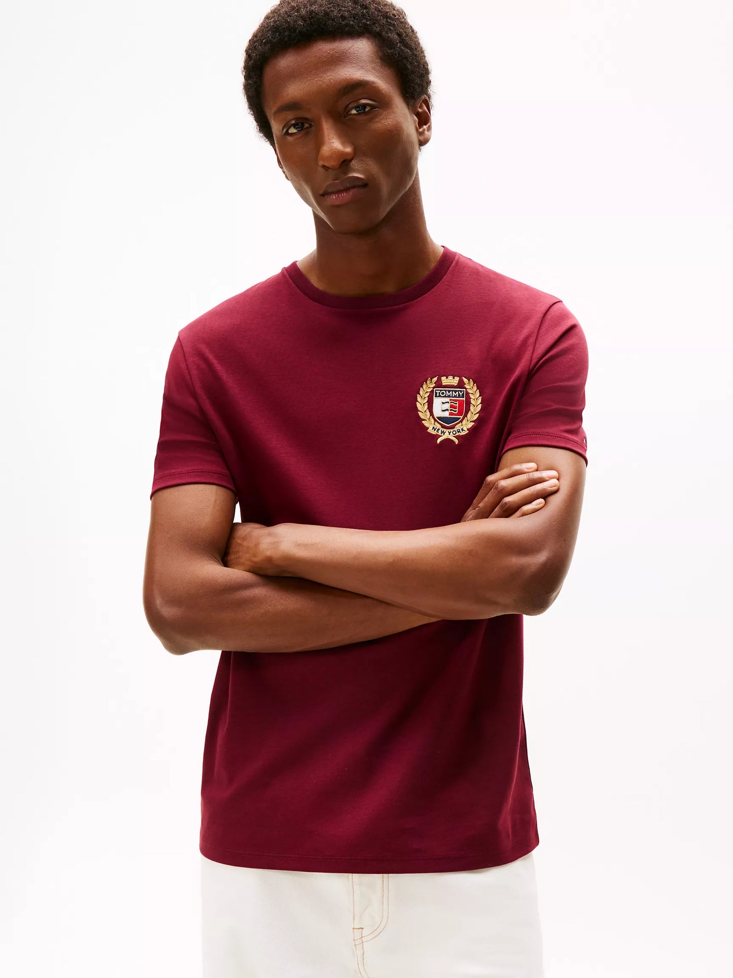 T-shirt en coton interlock à logo feuille de laurier