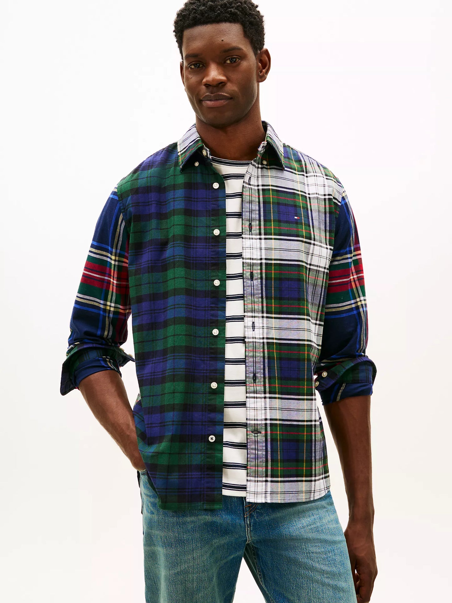 Chemise Oxford stretch à carreaux – Coupe Regular