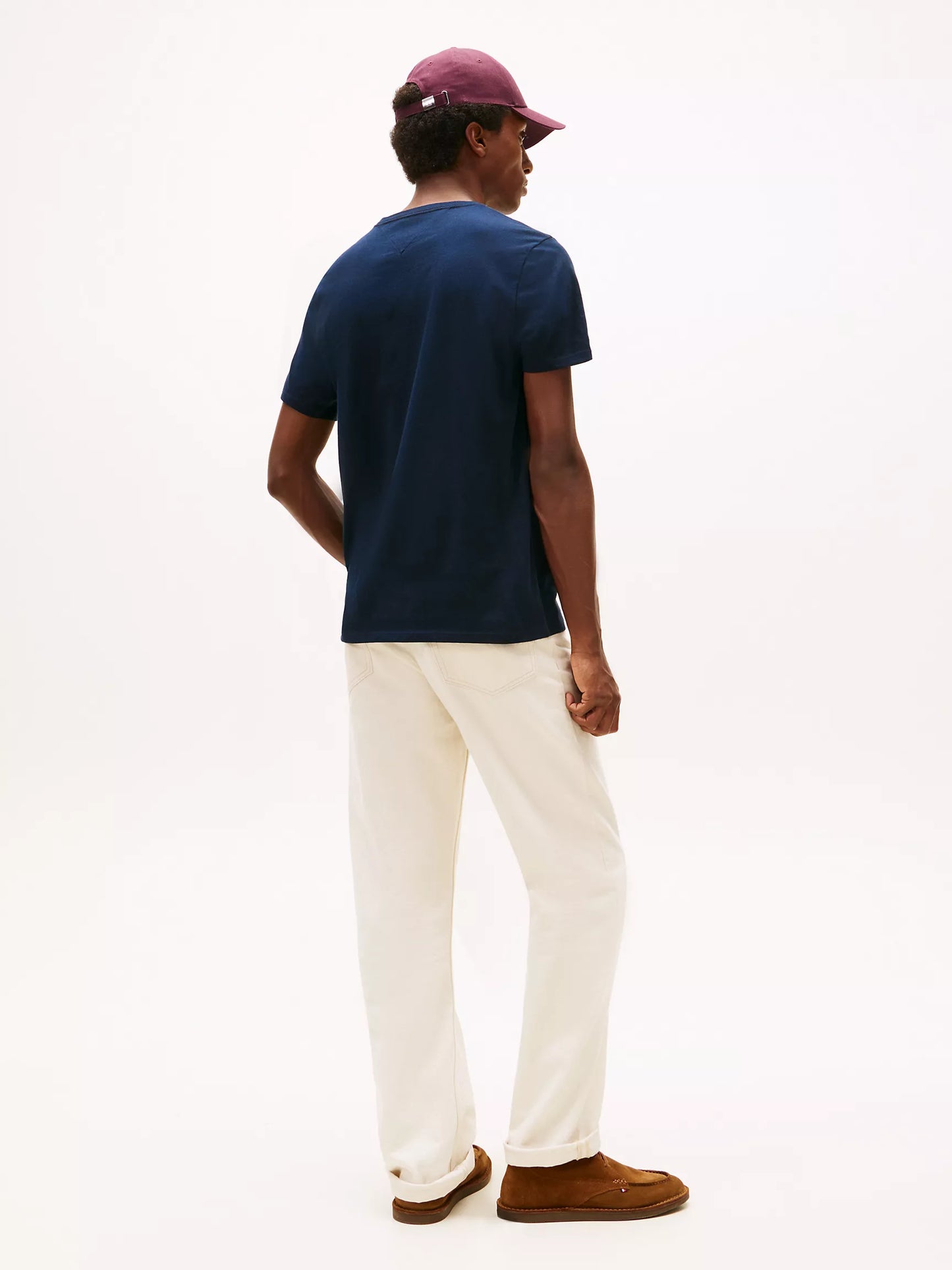 T-shirt à carreaux avec logo monogramme Navy