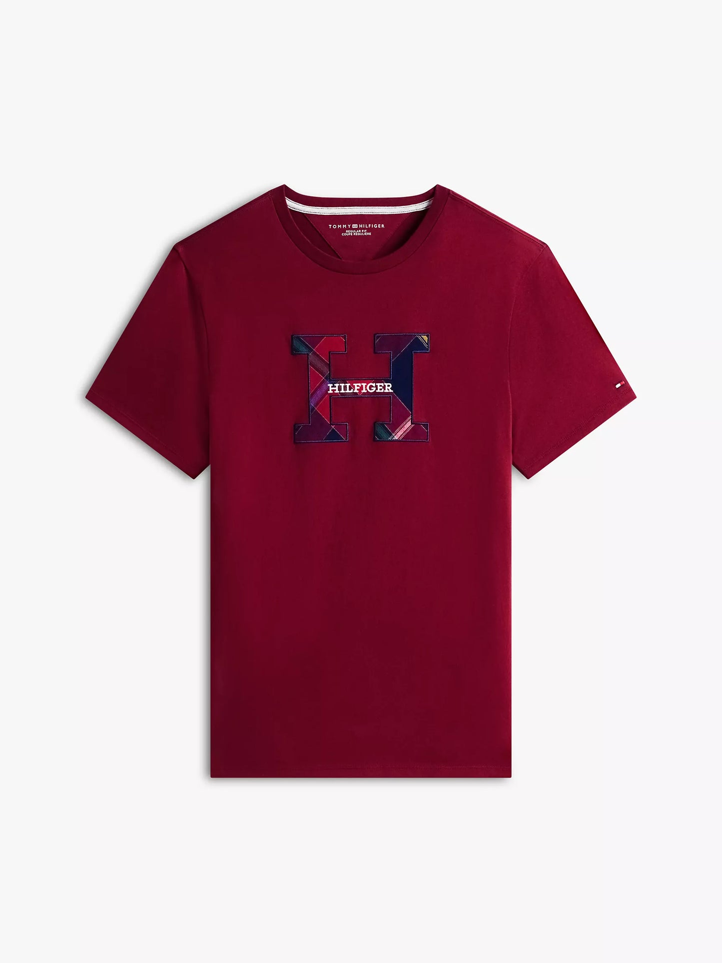 T-shirt à carreaux avec logo monogramme Navy