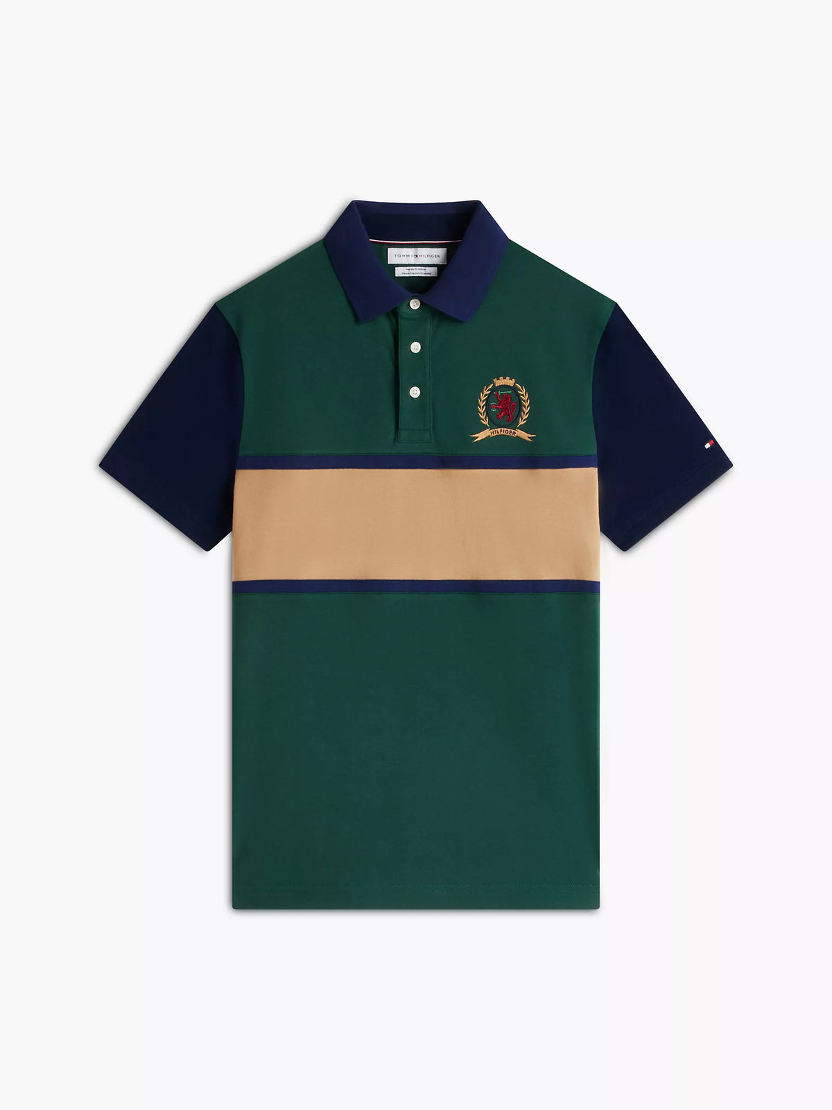 Polo Regular Fit à logo écusson colorblock